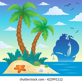 Imagem do tema da ilha tropical 8 - ilustração vetorial eps10.