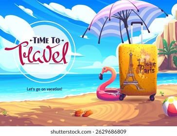 Tropical Island Vacation Poster with Travel Theme