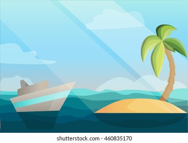 tropical island vector