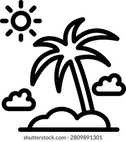 Tropical island Vector Design Icon Style
