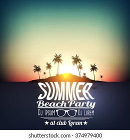 Tropical Island - Vector Illustration