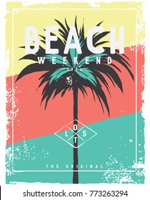 tropical island and vector illustration graphic for t shirt print