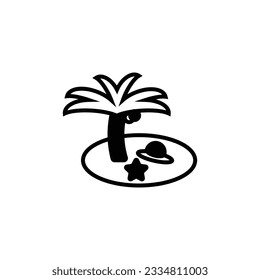 tropical island vector type icon