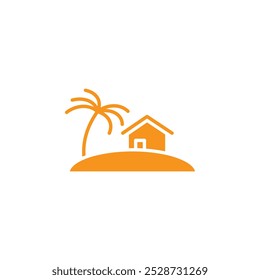 Tropical isle resort icon Outline vector for web ui