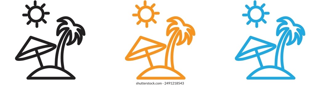 Tropical Isle Resort Vektorgrafik Logo Set Kollektion für Web App ui