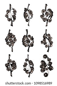 Tropical jewelry leaves collection