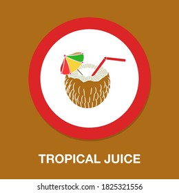 icono de jugo tropical - simple, vector, icono para el diseño de sitios web, aplicación móvil, ui. Ilustración vectorial