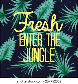 tropical jungle floral pattern background