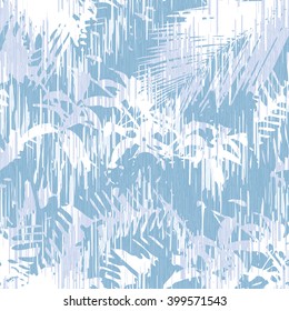 Tropical jungle foliage pattern seamless vector background tile