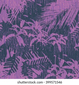 Tropical jungle foliage pattern seamless vector background tile