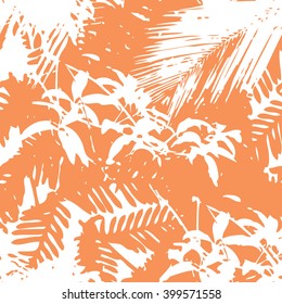 Tropical jungle foliage pattern seamless vector background tile