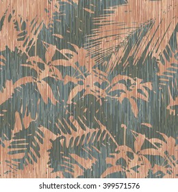 Tropical jungle foliage pattern seamless vector background tile