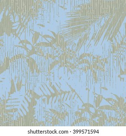 Tropical jungle foliage pattern seamless vector background tile
