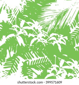 Tropical jungle foliage pattern seamless vector background tile
