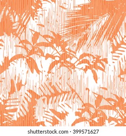 Tropical jungle foliage pattern seamless vector background tile