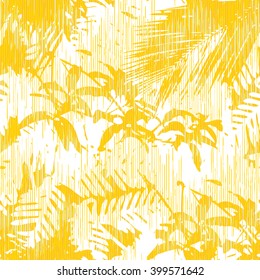 Tropical jungle foliage pattern seamless vector background tile
