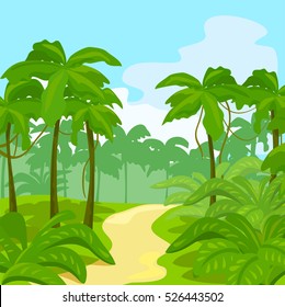 tropical jungle landscape. vector illustration