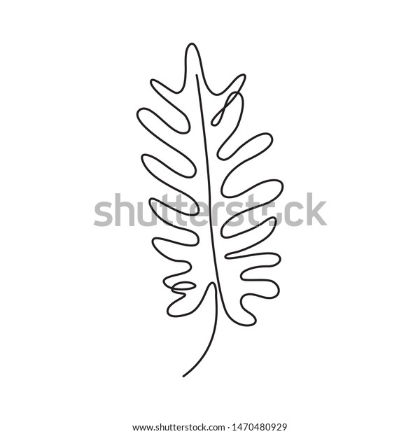 Tropical jungle leaf line drawing art. Philodendron (also known