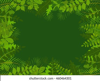 tropical jungle with leaves background 
