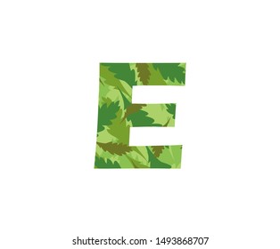 Tropical Jungle Leaves Logo Letter E Icon. E Letter Design Vector Forest Tropical Leaves Logo Icon.