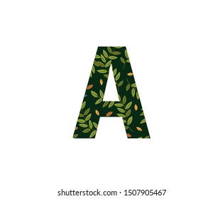 Tropical Jungle Leaves Logo Letter A Icon. A Letter Design Vector Tropical Leaves Logo Icon.