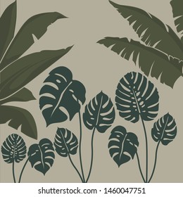 Tropical jungle leaves pattern Graphics Beautiful seamless vector floral pattern background with tropical palm leaves, jungle leaves