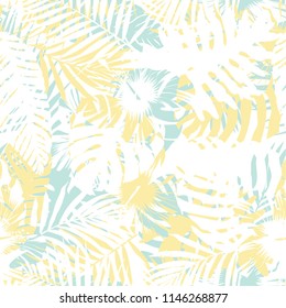 Tropical jungle leaves seamless pattern background. Illustration design