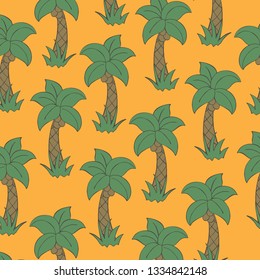 Tropical  jungle leaves vector  pattern background.