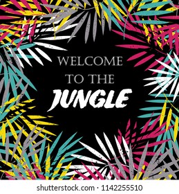 Tropical jungle on white background