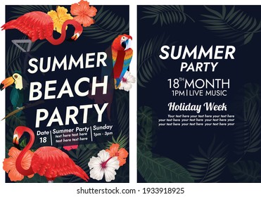 tropical jungle poster element for summer 