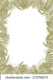 Tropical jungle rain forest vector background blank frame template concept with copy space center