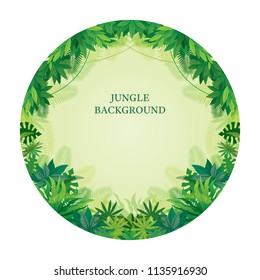 Tropical Jungle Round Frame, Forrest, Plant and Nature, Background