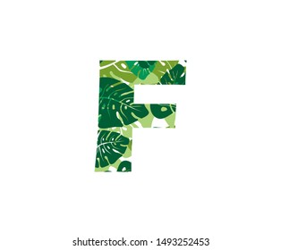 Tropical Jungle Vector Logo Letter F. YF Letter Design Vector Jungle Tropical Leaves Logo Icon.