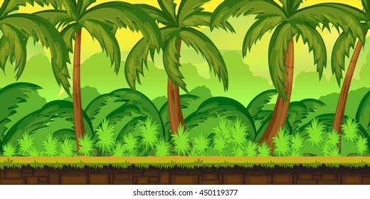 Tropical jungles Landscape For UI Game