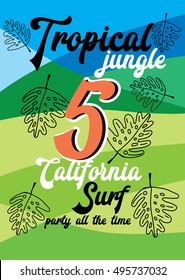 tropical jungle,t-shirt print poster vector