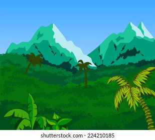Tropical Landscape Background.