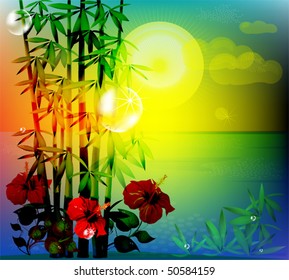 tropical landscape. eps 10