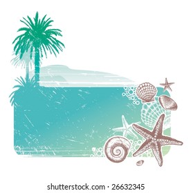 Paysage tropical et habitants de la mer