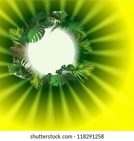 tropical landscape (tropical plants vector illustration)