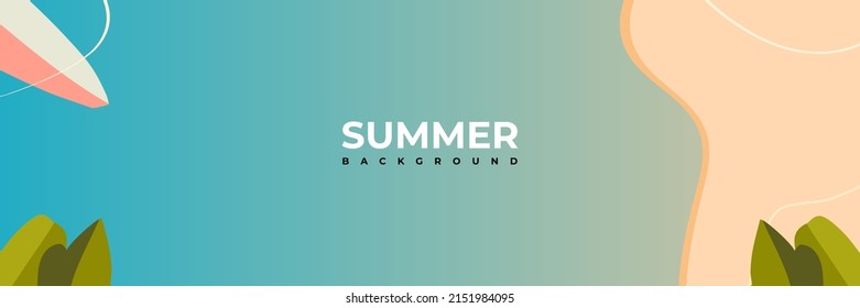 Diseño de banderas de diseño de fondo de verano para paisajes tropicales