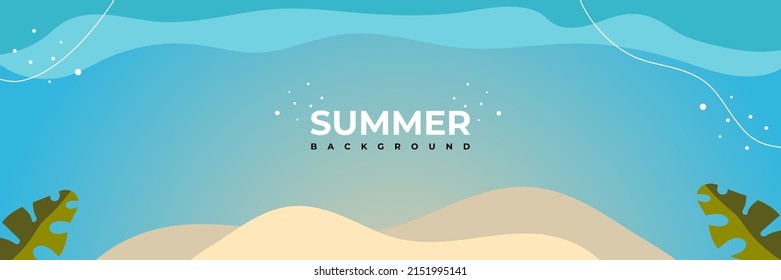 Tropical Landscape Summer background layout banner design