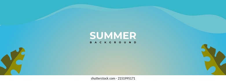 Tropical Landscape Summer background layout banner design