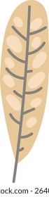 A tropical leaf adorned with geometric patterns in a cartoon style. The leaf features abstract shapes and symmetrical lines for a modern look. Cartoon vector illustration.