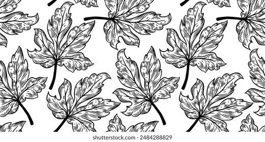 Tropical leaf background. Abstract leaves background pattern vector. maple leaf pattern background. abstract leaves seamless pattern background. vintage maple leaf pattern.