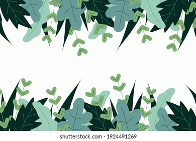Tropical leaf background. Abstract nature illustration. Suitable for poster, wallpaper, quote post, and cover book.
