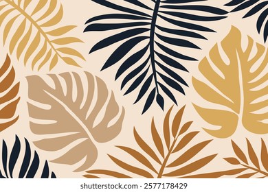 Tropical leaf background design, trendy minimalistic backdrop
