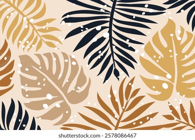 Tropical leaf background design, trendy minimalistic backdrop