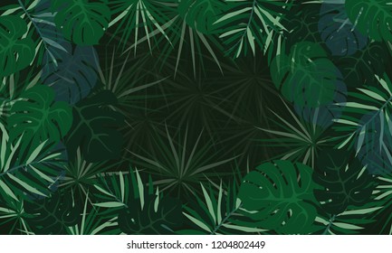 Fondo de hoja tropical. Plantilla de diseño tropical de lujo
