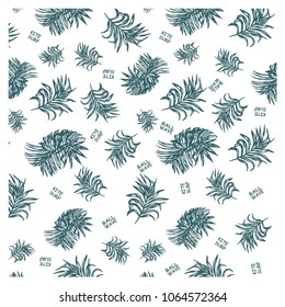 Tropical Leaf background print for t-shirt graphic 