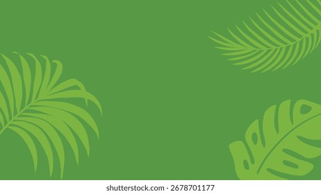 tropischer Blatthintergrund. Sommerpalmenblatt. Naturfarbe. Handgezeichnete Vektorgrafik. Entwurfsvorlage für Grußkarten. Dekorationskonzept